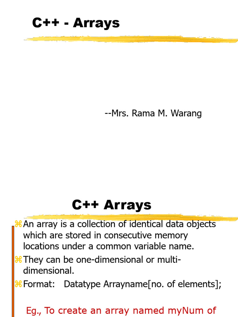 C++- Arrays | PDF