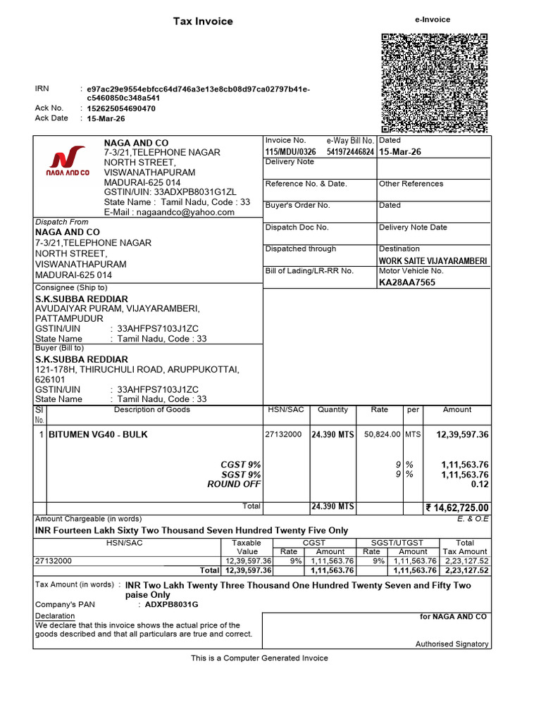 15.03.26 Ka28aa7565 Subba Reddiar | PDF | Taxation | Payments
