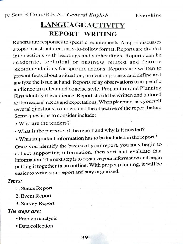 report writing | PDF | Libraries