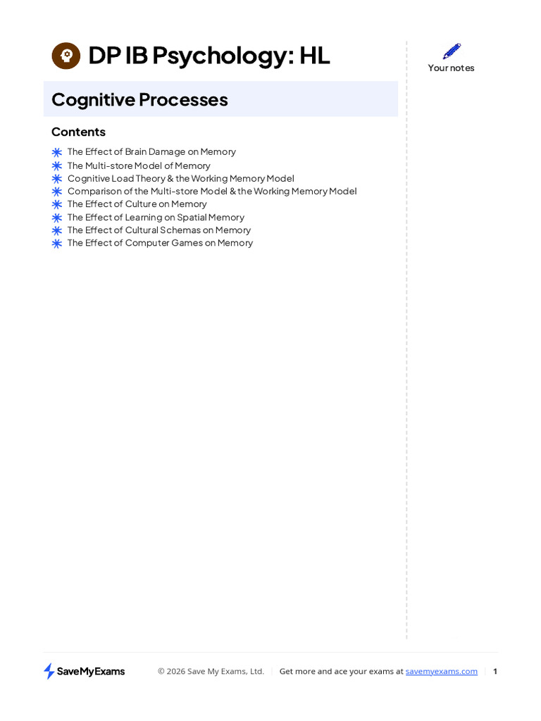 Cognitive Processes | PDF | Amnesia | Long Term Memory