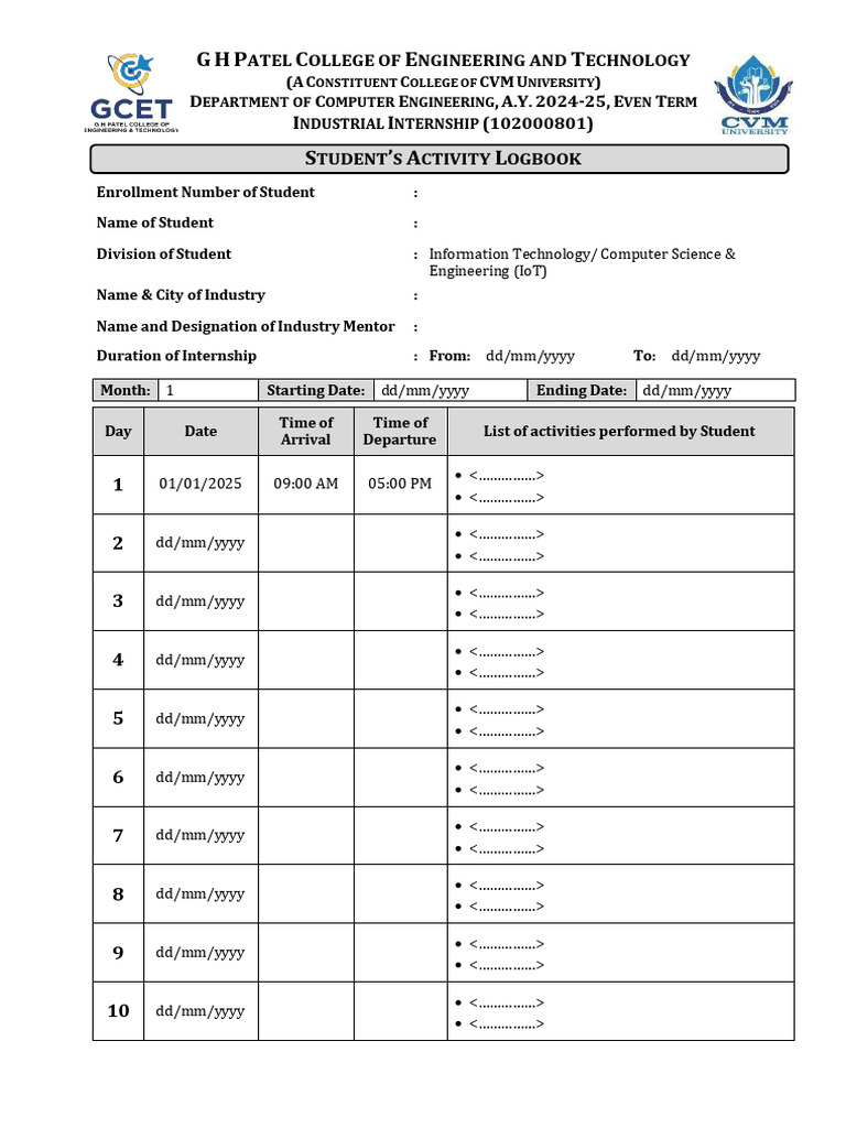 04. Activity Logbook | PDF