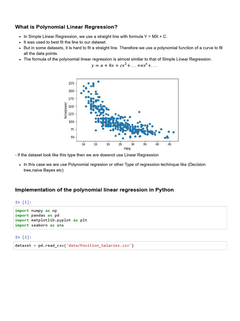 03 a Polynomial Linear Regression | PDF