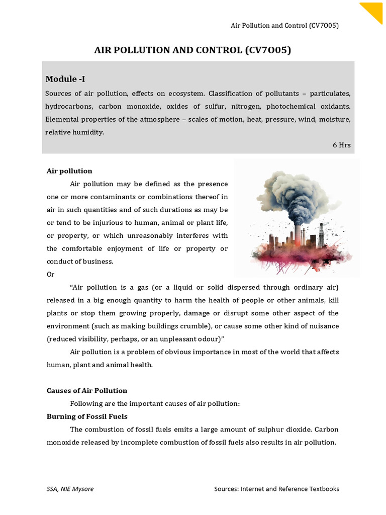 Module_1_Air Pollution and Control | PDF | Air Pollution | Precipitation