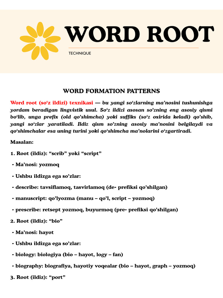 Word Root Technique | PDF