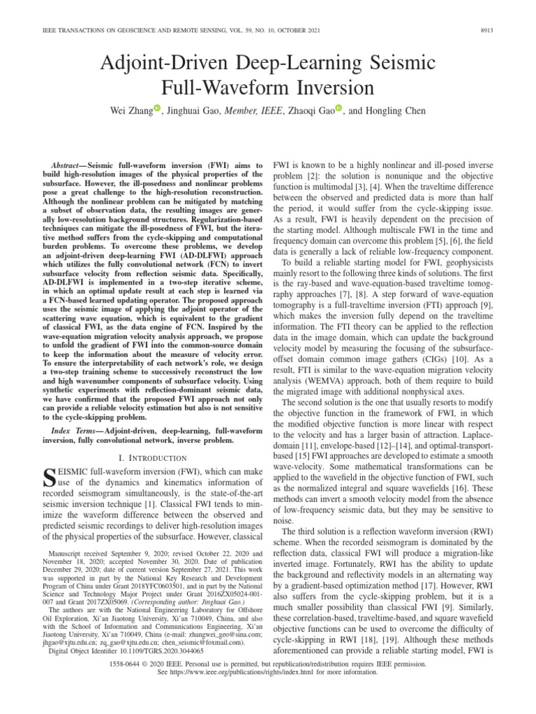2021 Zhang Adjoint-Driven Deep-Learning Seismic Full-Waveform Inversion ...