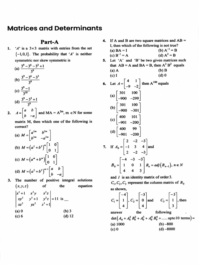 Det & Matrices-X | PDF | Matrix (Mathematics) | Determinant