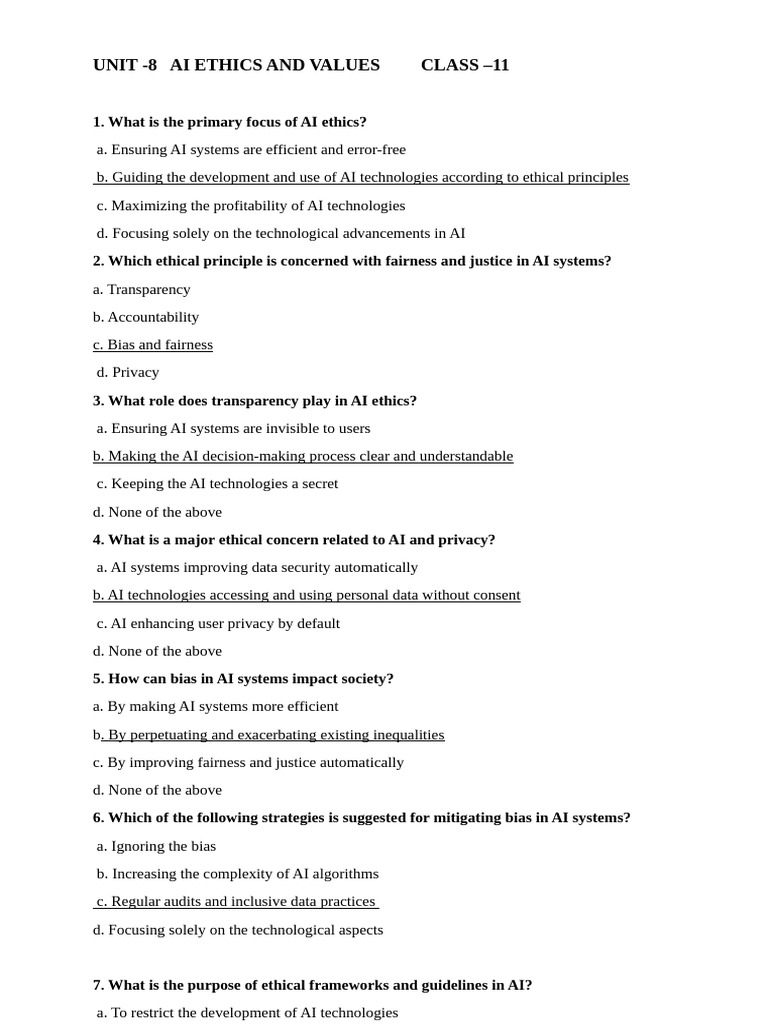Unit 8 Ai Ethics and Values | PDF | Artificial Intelligence ...