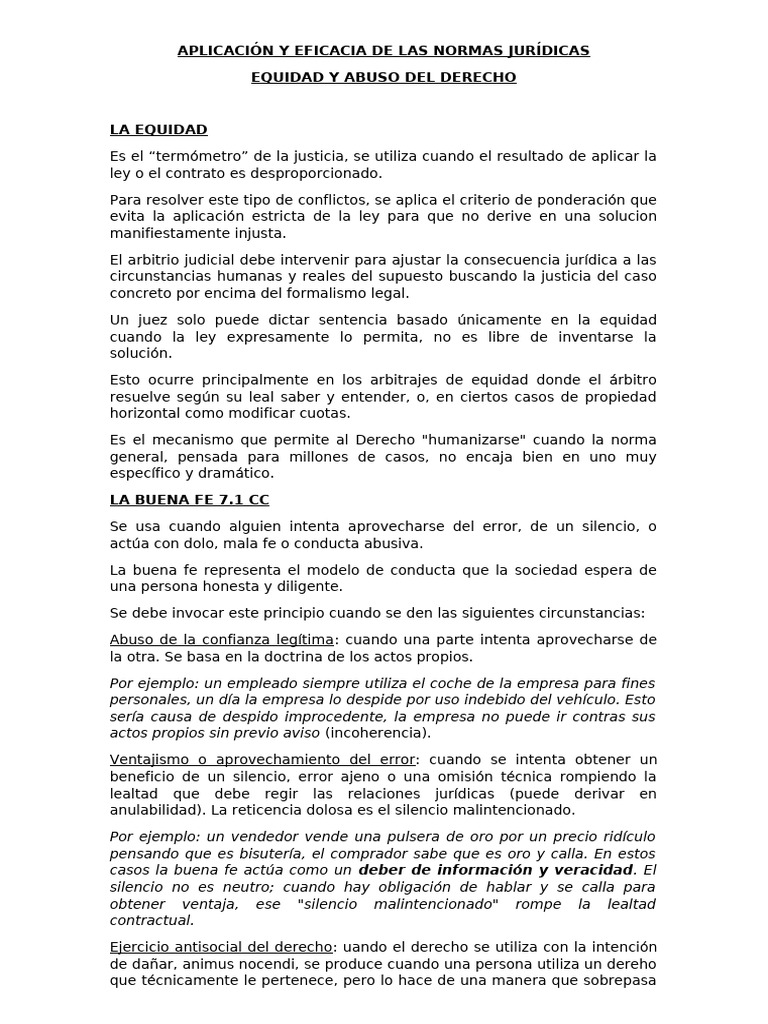 Equidad, Buena Fe y Abuso de Derecho | PDF | Justicia | Crimen y violencia