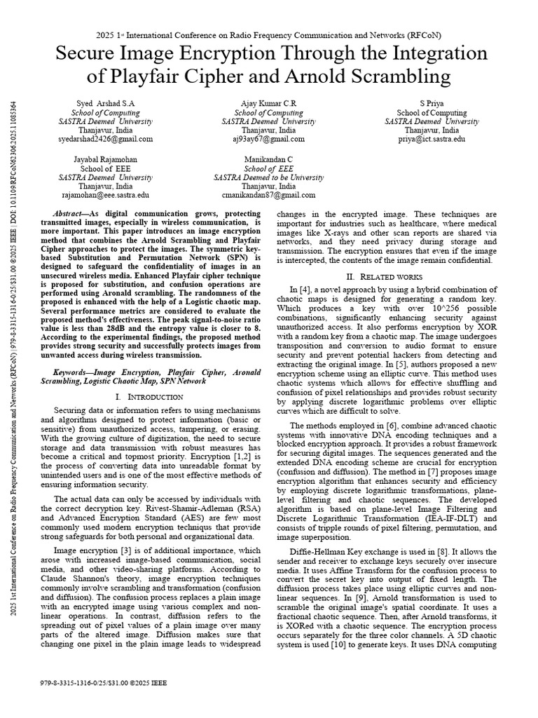Secure Image Encryption Through the Integration of Playfair Cipher and ...