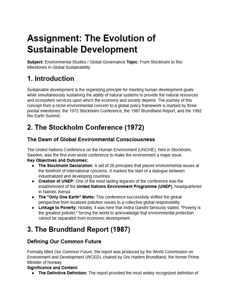 Evolution of Sustainable Development | PDF | Sustainability ...