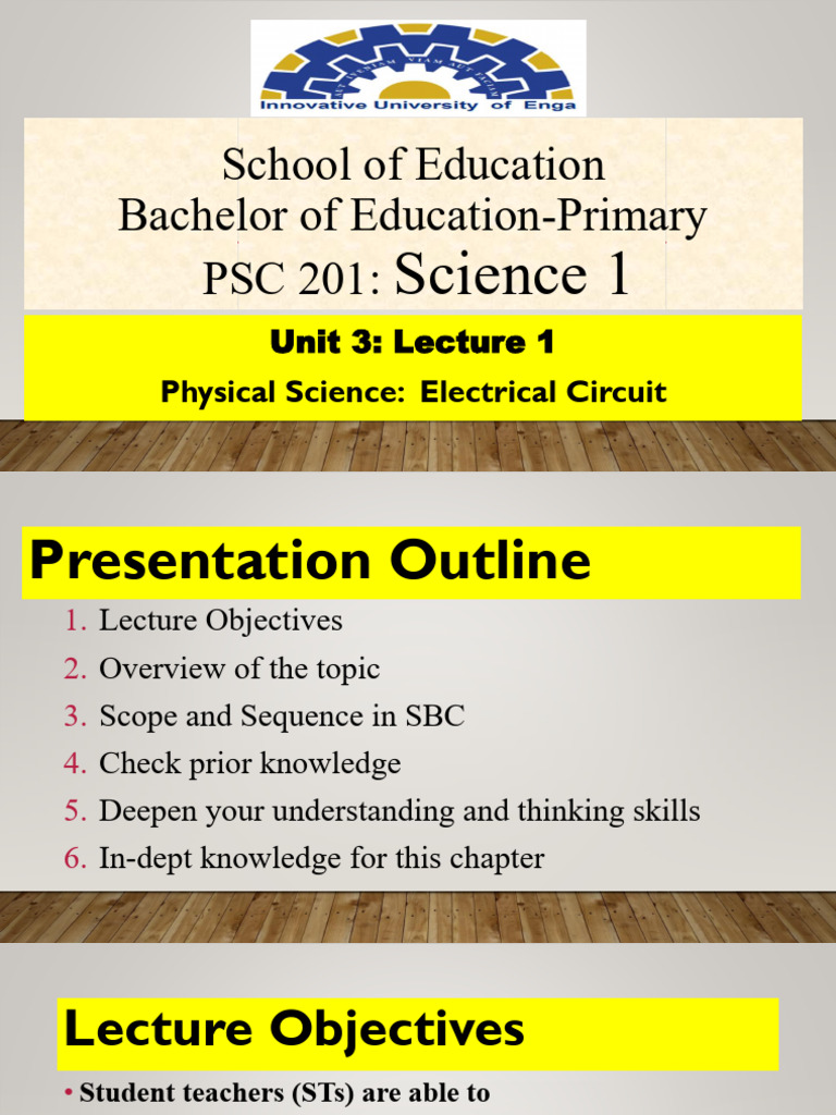 Psc 201 Unit 3 Lecture 1 | PDF | Series And Parallel Circuits | Voltage