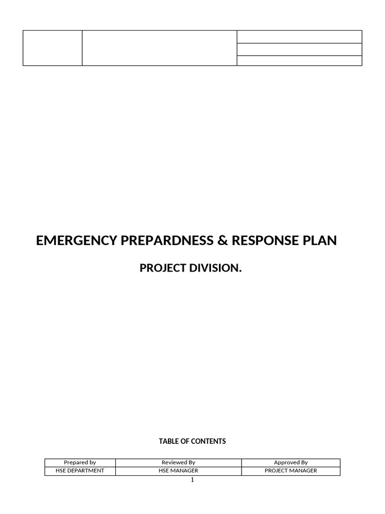 Emergency Prepardness and Response Plan 25.03.2026 (1) | PDF ...