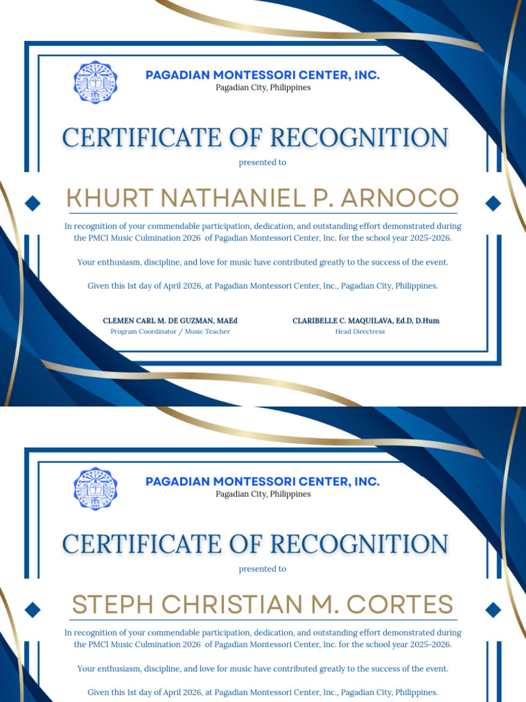 Certificate of Recognition | PDF