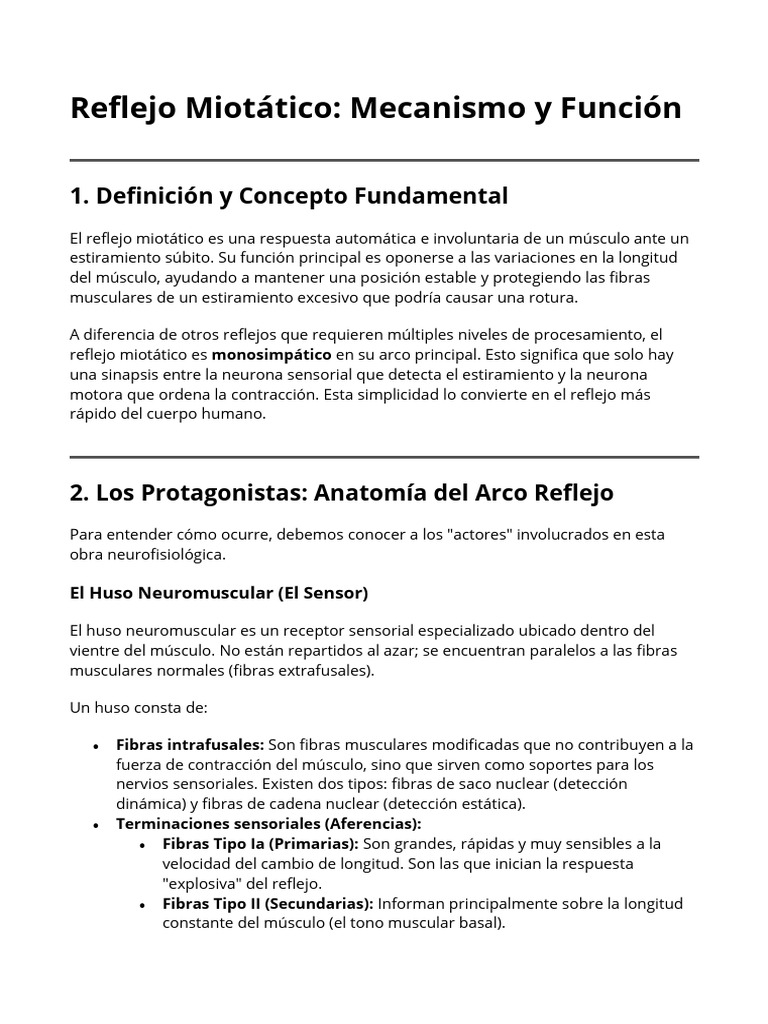 Reflejo Miotático | PDF | Macrófago | Neurona motora