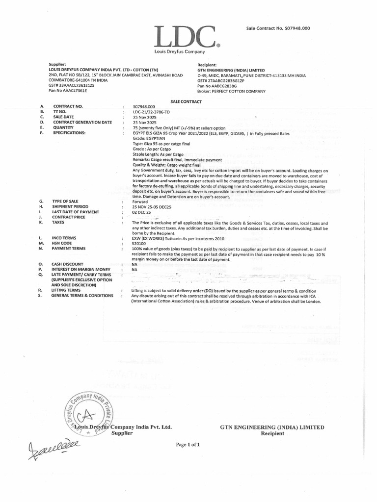 Cotton Traceability of Invoice_2856100872 (1) | PDF
