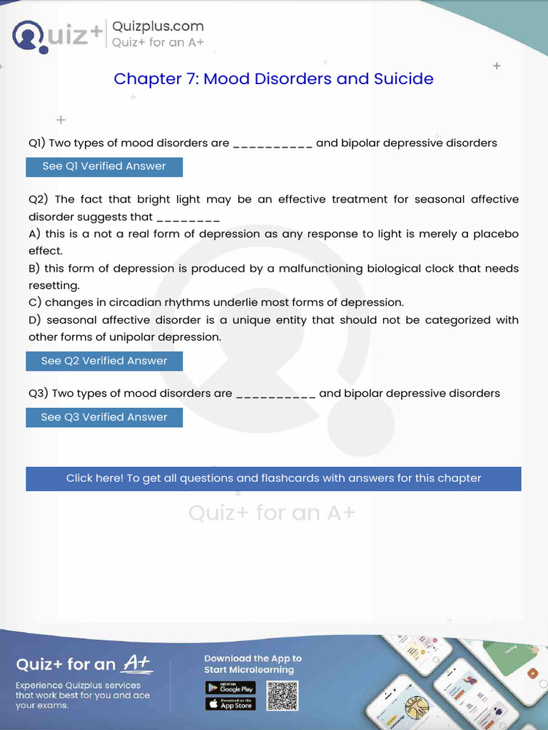 Two Types of Mood Disorders Are and Bipolar Depressive Disorders | PDF ...
