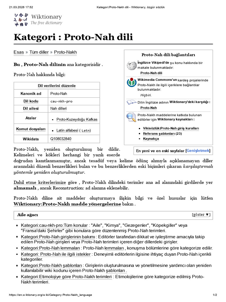 a Nakh dili - Wiktionary, özgür sözlük | PDF
