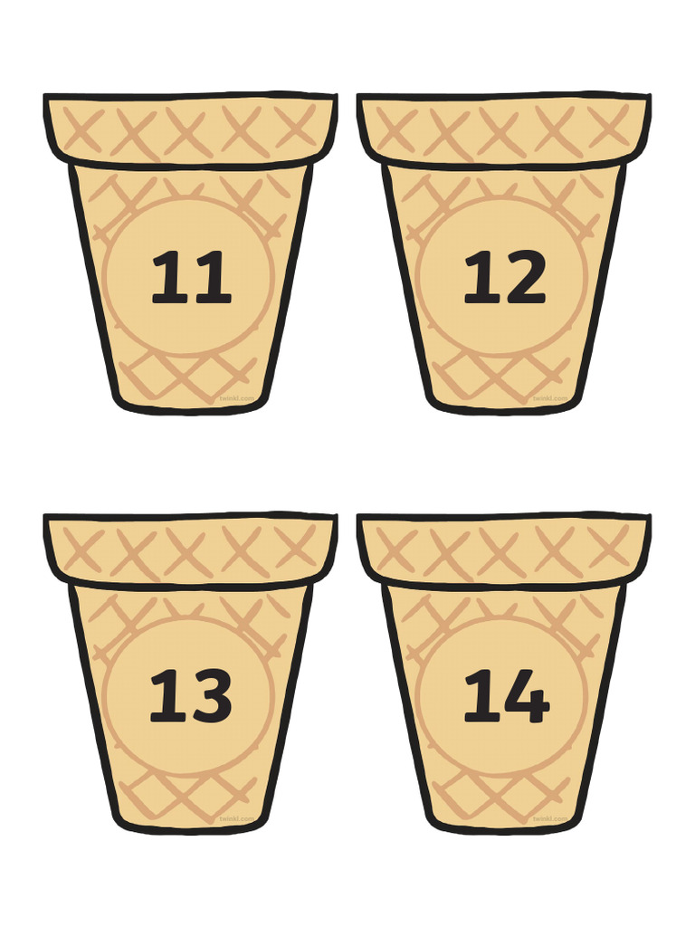 Number Bonds to 20 Ice Cream Cone Matching Activity (11-20) | PDF