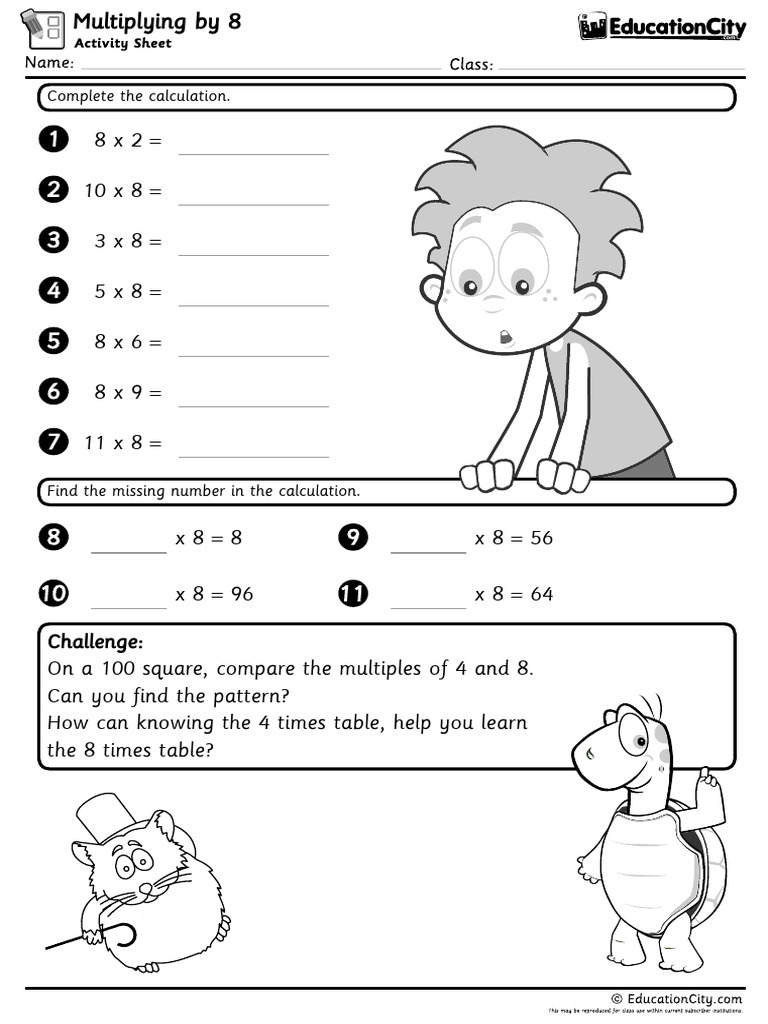 12. Multiplying by 8 - 29558 | PDF