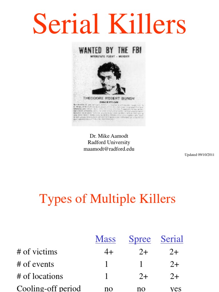 Serial Killers (9!10!2011) PDF Serial Killer Race And Ethnicity In The United States Census