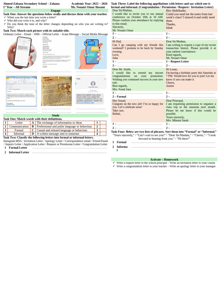 Getting Through - Formal Vs. Informal | PDF