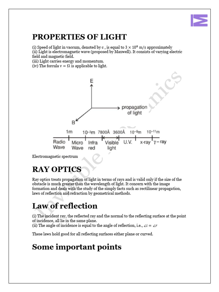Ray Optics (1) | PDF | Refraction | Reflection (Physics)