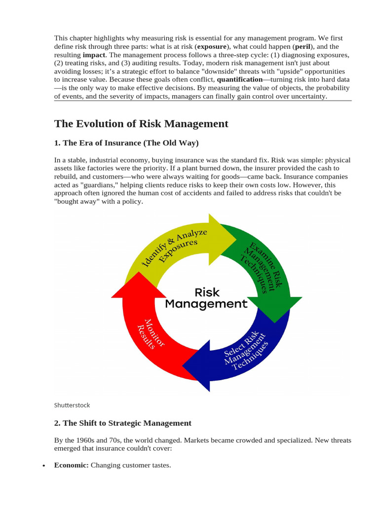 Th Evolution of Risk Management | PDF | Risk | Risk Management