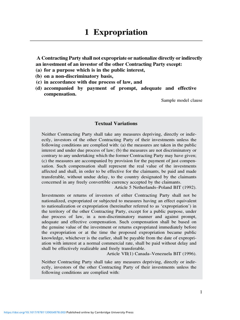 expropriation | PDF | International Law | Eminent Domain