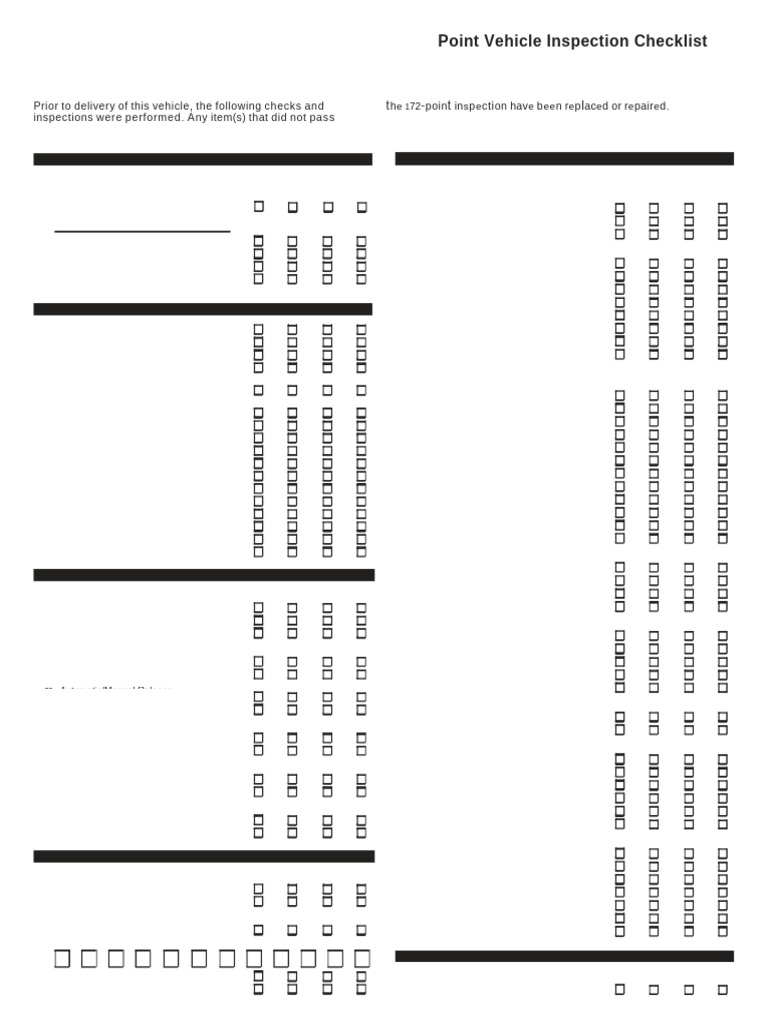 Vehicle Checklist 45 PDF | PDF | Trunk (Car) | Car