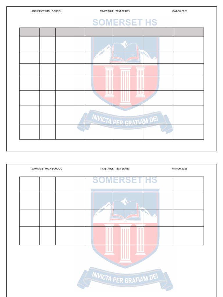 March 1 TEST TIMETABLE 2026 | PDF | Mathematics | Science