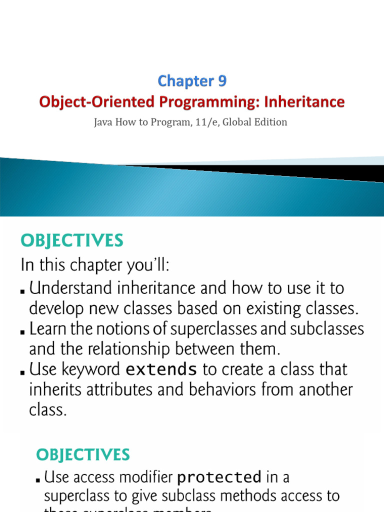Notes9 Inheritance JHTP11 09 Summary | PDF | Inheritance (Object ...