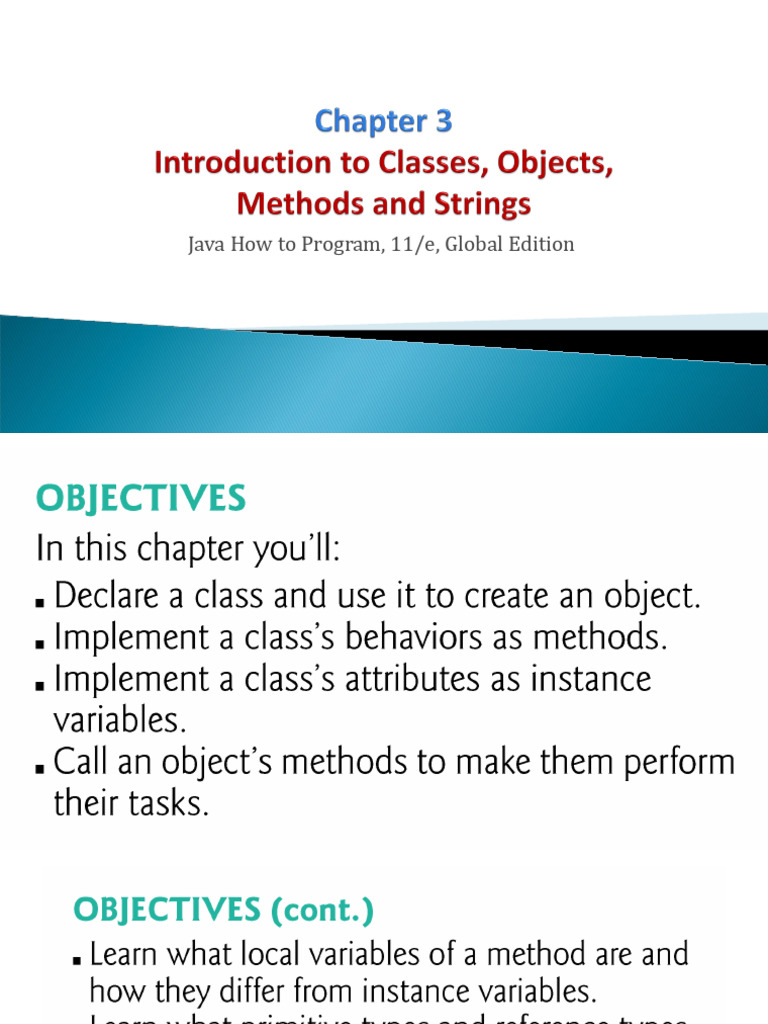 Notes3 Principles of Classes Objects Methods JHTP11 03 Summary | PDF ...