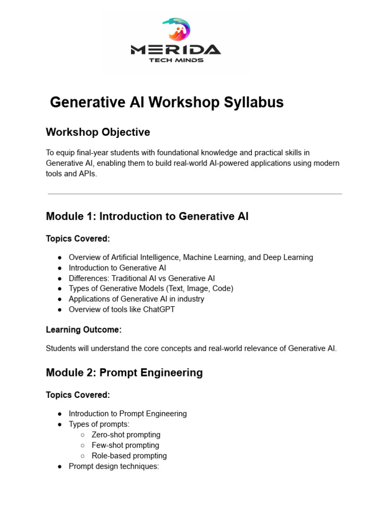 Generative AI Bootcamp | PDF | Artificial Intelligence | Intelligence ...