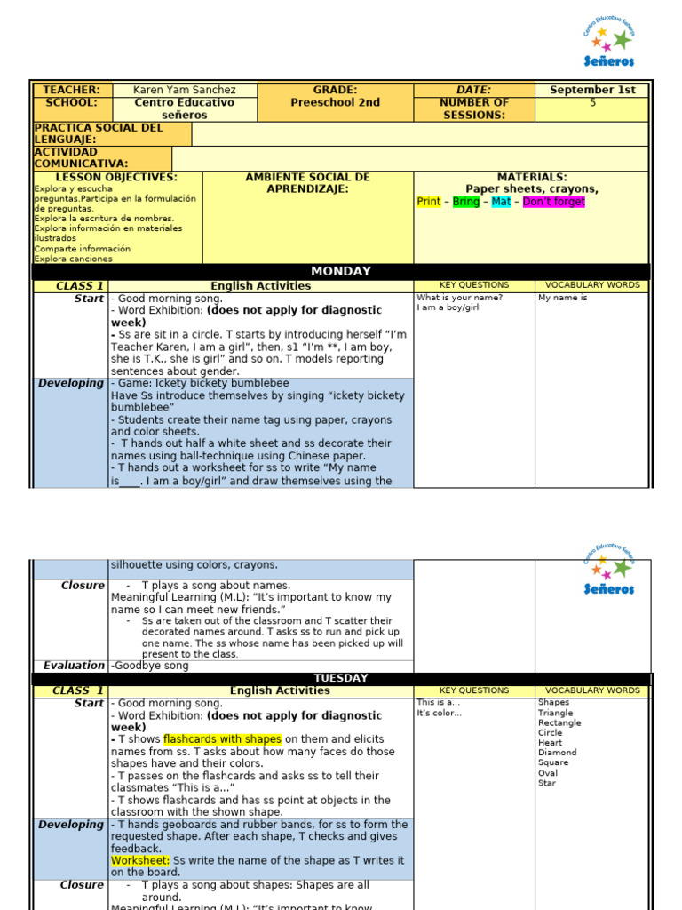 K2_Diagnostic Week 1 (2) | PDF | Shape