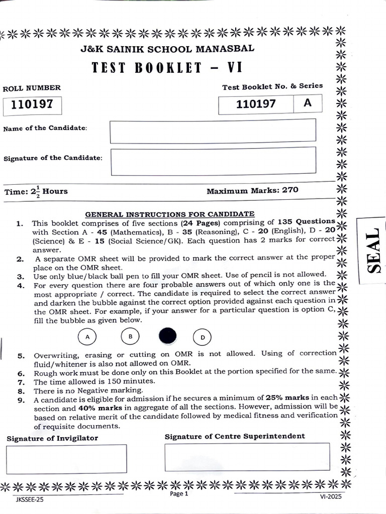 6th Question Paper 2025 | PDF | Magnet | Angle