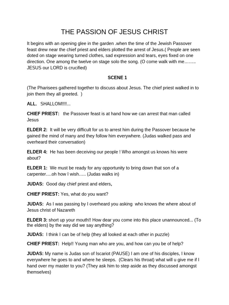 Passion of Christ Play | PDF | Barabbas | Jesus