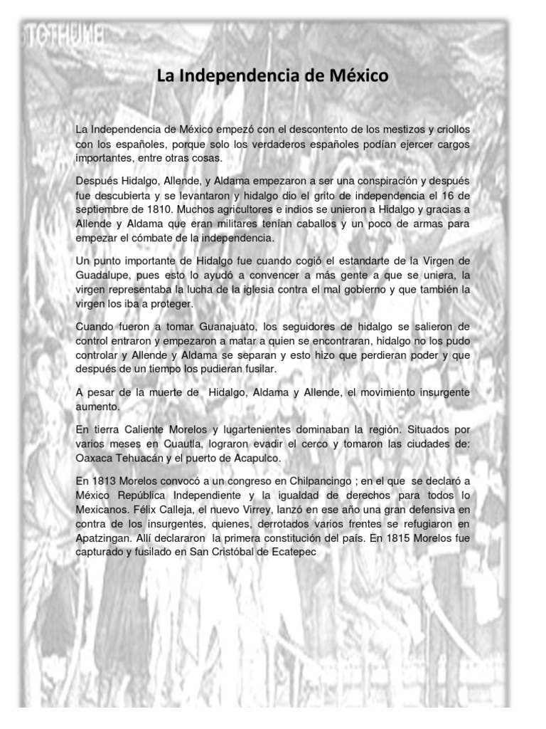 independencia de México (resumen)