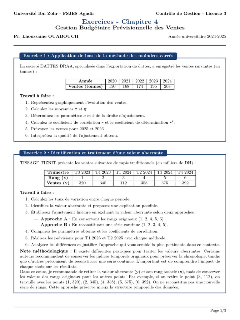 Chap4-Gestion Ventes EXO CDG | PDF | Analyse des données | Statistique ...