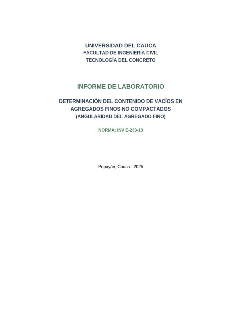 Informe_INV_E239_Angularidad | PDF | Hormigón | Volumen