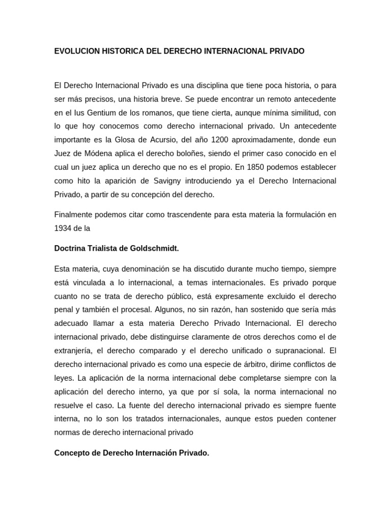 Evolucion Historica Del Derecho Internacional Privado Edwin | PDF ...