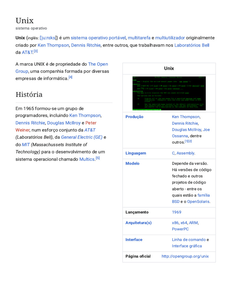 Unix - Wikipédia, A Enciclopédia Livre | PDF | Unix | Diretório ...