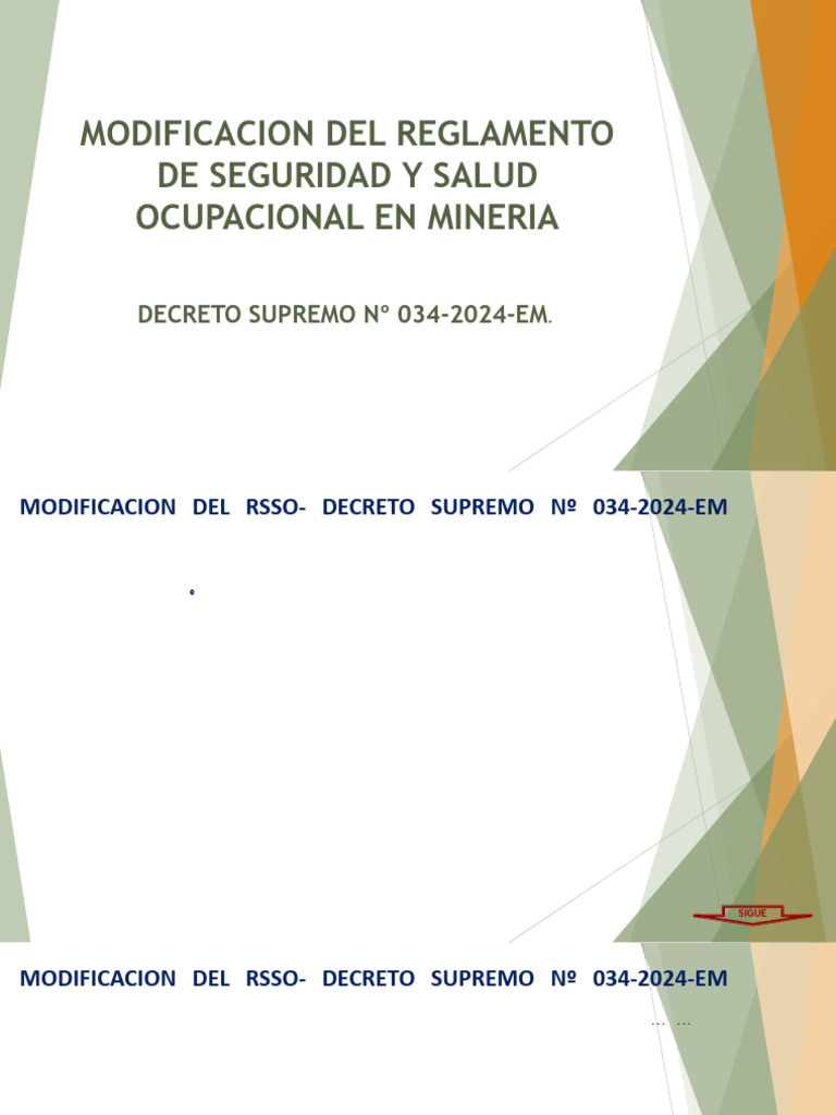 0.9 RSSO D.S.034-2023-EM | PDF | Minería | Transporte