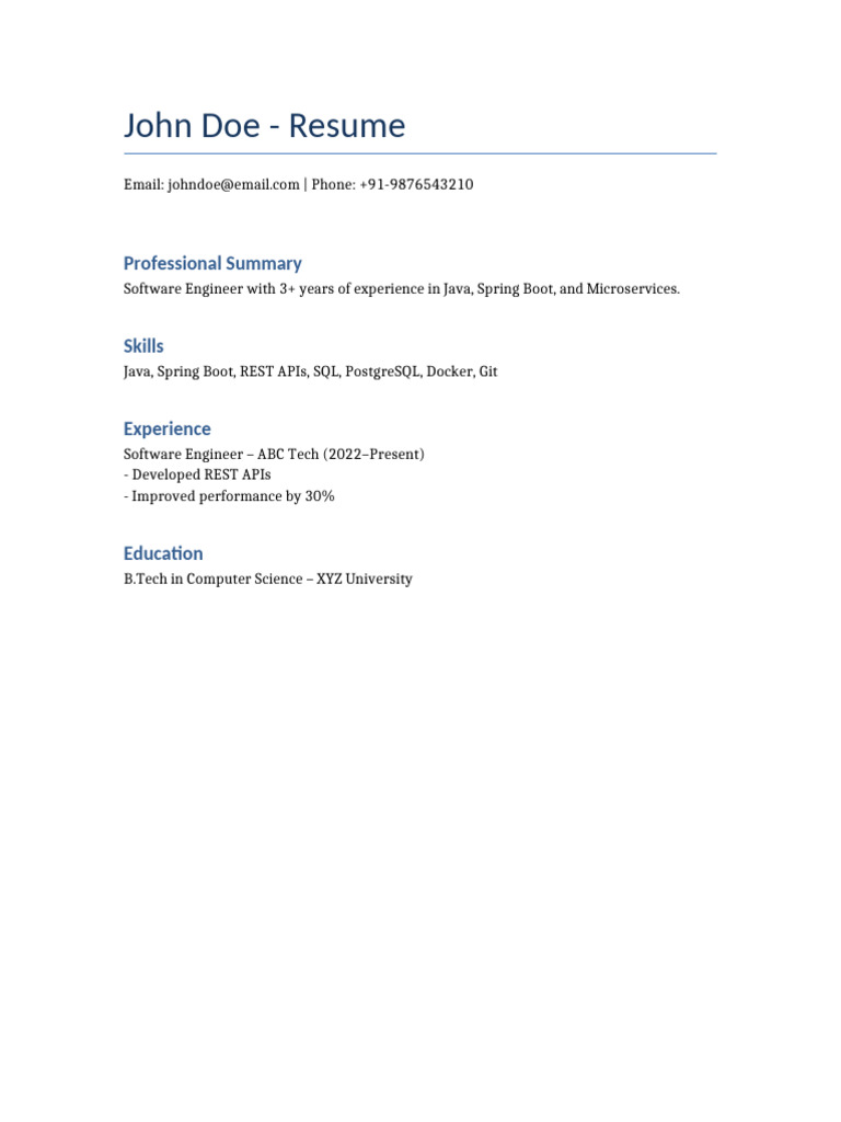 Sample Resume | PDF