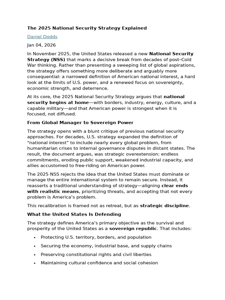 National Security Strategy Explained | PDF | Deterrence Theory | Crime ...
