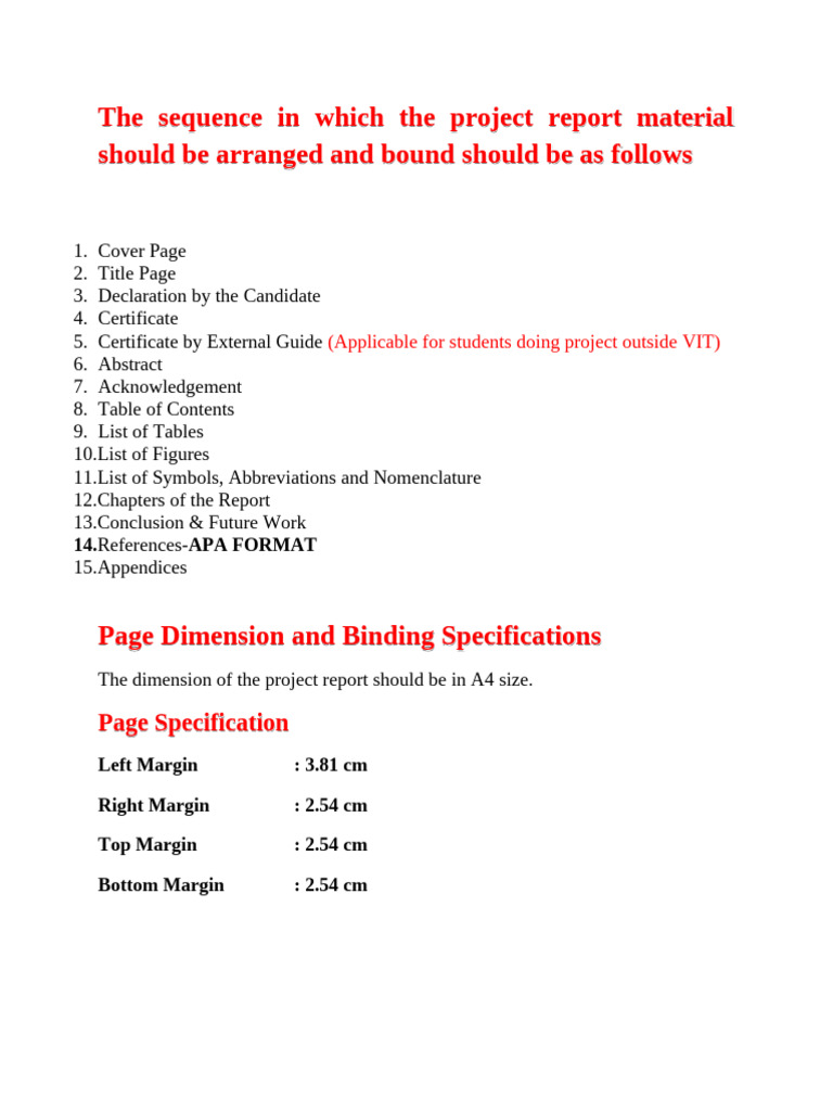 ANNEXURE-II VIT - AP Thesis Format Senior Design Project | PDF ...