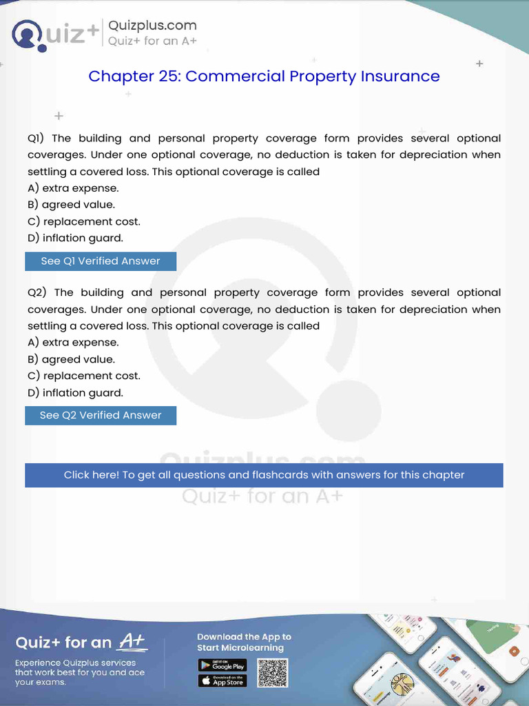 The Building and Personal Property Coverage Form Provides Several ...