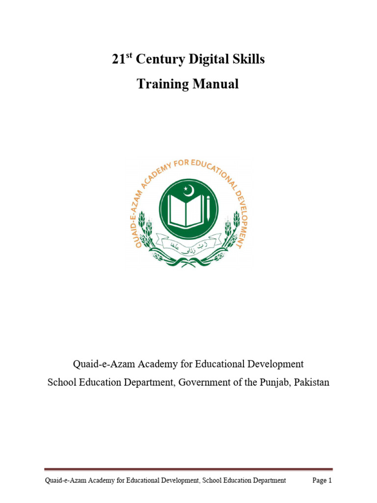 21st Century Digital Skills Training Manual | PDF | Teachers ...