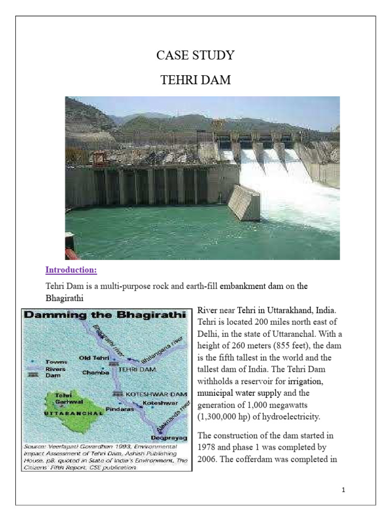 A Case Study On Tehri Dam Final | PDF | Earth Sciences