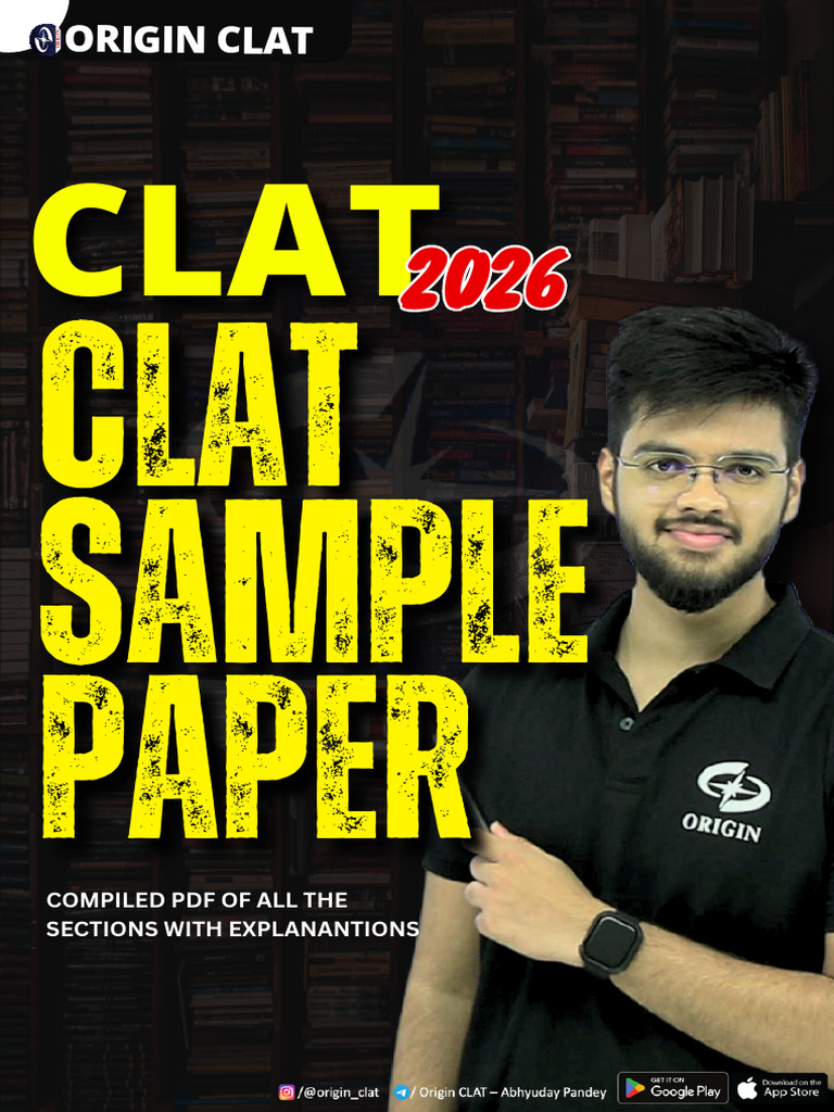 CLAT 2026 Compiled Sample Paper - Origin CLAT | PDF