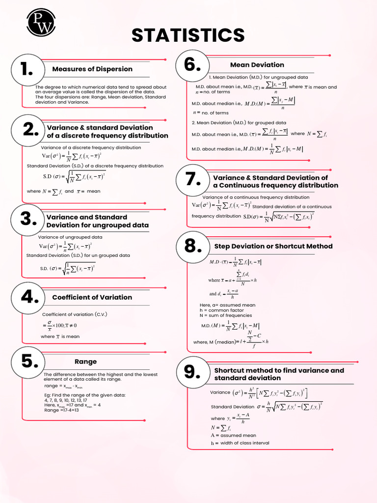 Statistics _ Mind Maps | PDF | Standard Deviation | Variance